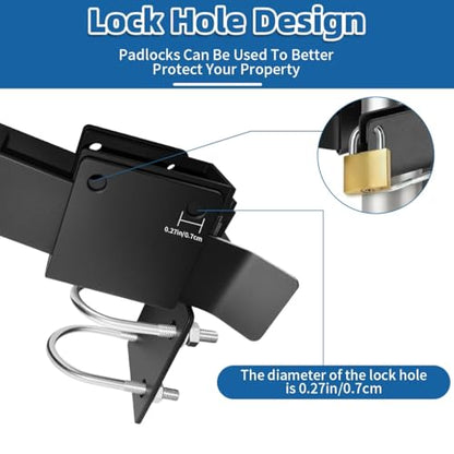 Chain Link Double Gate Latch for 1-3/8 Inch Gate Frames - Strong Arm Design with Padlock Holes,Chain Link Fence Gate Latch for Ranch Fences & Yard Gates