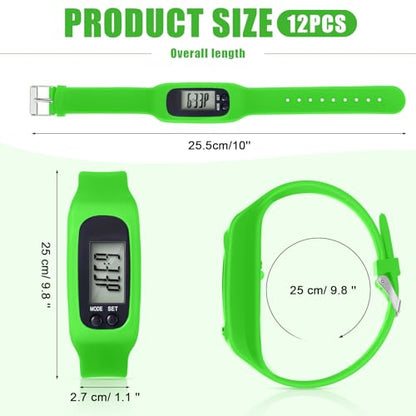 Geyoga Pedometer for Walking Steps and Miles Pedometer Watch Silicone Steps Tracker Running Bracelet Ankle Step Counter for Calorie Burning and Step Counting - color: Cool Neutral Multi