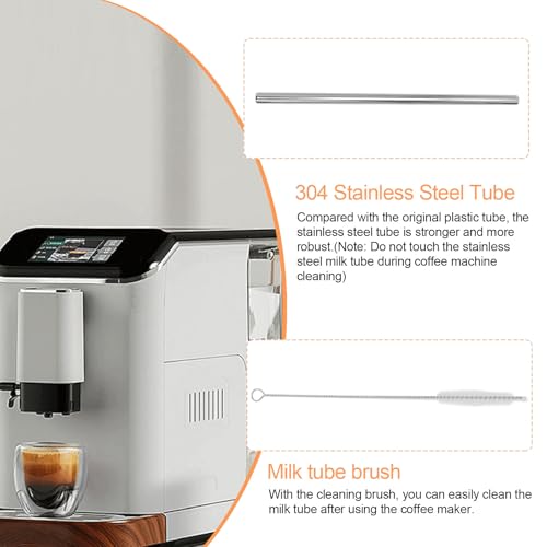Milk Tube Hose,Coffee Machine Milk Frother Hose Set Food Grade Silicone Replacement for Fully Automatic Coffee Machine (A) - size: A
