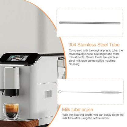Milk Tube Hose,Coffee Machine Milk Frother Hose Set Food Grade Silicone Replacement for Fully Automatic Coffee Machine (A) - size: A