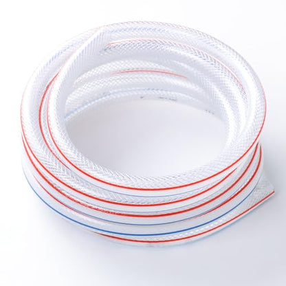 Eoiips 1-1/2” ID PVC Braided Clear Flexible Vinyl Tubing, 1-1/2" ID x 1-13/16" OD Heavy Duty Reinforced Vinyl Hose Tube for Water, Oil & Liquid Transfer, 15FT - size: 1-1/2" ID, style: 15FT