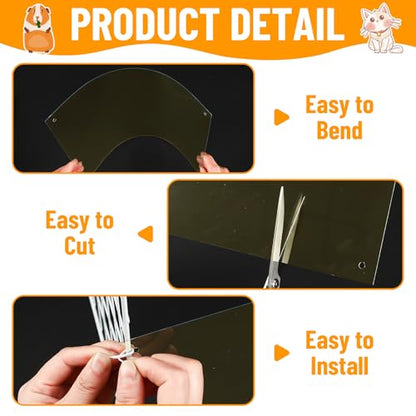 12 Pack Pet Cage Liner Protection Rabbit Cage Urine Guard Clear Cage Edge Liner Guinea Pig Side Lining Habitat Siding Small Animal Cage Accessories - Keep Litter in The Cage, 11.8 inches x 8 inches - color: Brown, size: 30X15 CM