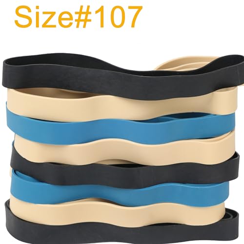 AIWOQI Rubber Bands Size#107 Heavy Duty Big Wide rubber band 30PCS Elastic Bands for Office Supply Trash Can File Folders Litter Box Rubber Bands (Black,blue,light brown) - color: Black,blue,light brown