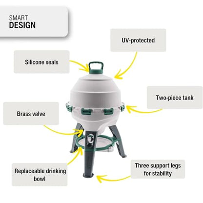 Premier 1 Optimus High Capacity Poultry Waterer for Chickens, Ducks & Geese | 6 Gallon, Top Fill, Gravity Fed