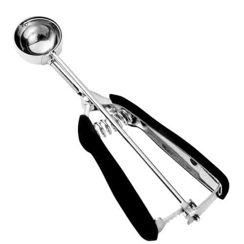 HOMURE H Small Cookie Scoop 1 Tbsp, Size #60 Cookie Dough Scoop, 1 Tableapoon Cookie Scoops for Baking, 18/8 Stainless Steel, Comfortable Grip, for Making Cookies, Melon Ball, Meatball, Cupcake - color: Black, size: #60/ 1 Tbsp