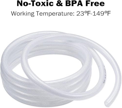 DAVCO 5/16" ID × 10 ft Clear Braided Hose Plastic Tubing, High Pressure Flexible Reinforced PVC for Transfer Water Air Oil, BPA Free & Non-Toxic - size: 5/16"ID, style: 10 Feet