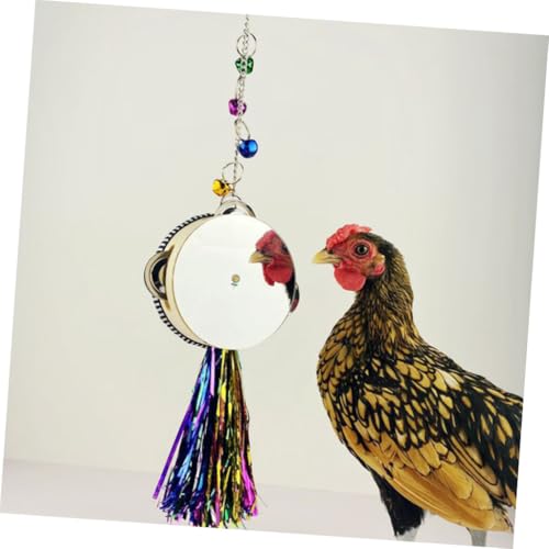 Yardwe Rooster Toy Chicken Pecking Toy Double Sided Mirror Drum Safe Material