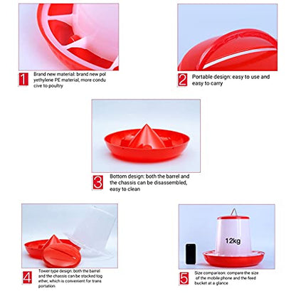 Chick Feeder and Waterer Set, 1L Baby Chicken Waterer Feeder, Baby Chicken Starter Kit, Hanging Poultry Drinker Quail Feeder, Small Coop Water Dispenser for Chickens, Turkeys, Ducks (3KG Feeder) - color: 3KG Feeder