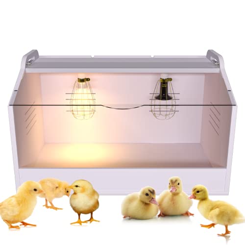 Brooder Box for Chicks ，Chick Brooder Heat up to 35 Chicks with Heat Lamp Set Brooder Box，Suitable for Chicks/Duck/Parrot/Lizard （31" X 16" X 16"） - size: 31" X 16" X 16"