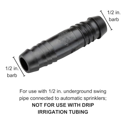 Rain Bird SWGCPLG EZ Pipe/Swing Pipe Barbed Coupling Fitting, 1/2" Barb x 1/2" Barb, 1-Pack - size: 1 Pack, style: 1/2" Barb x 1/2" Barb Coupler