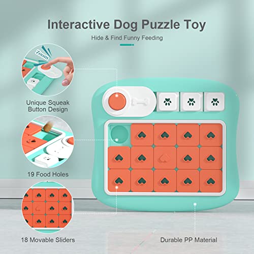 FOXMM Dog Puzzle Toys,Interactive Treat Puzzle Dog Toy for IQ Training & Mental Stimulating,Treat Puzzle Dispensing with Squeaky Design for Large Medium Small Smart Dogs - style: L-Level 3