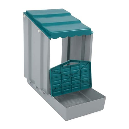 Chicken Nesting Box, 4 Compartments PP Nesting Box, Wall Mountable Nesting Boxes with Inclined Top, Drain Holes & Resting Platform for Chicken and Poultry to Collect Eggs