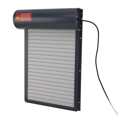 Ymiko Solar Powered Automatic Coop Door Opener with Timer & Light Sensor Remote Controlled Poultry House Door for Chickens Ducks Grey