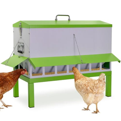 Automatic Chicken Feeder Large Capacity No-Waste Waterproof Poultry Feeder | Stainless steel metal feeder port Hens flocks ducks Roosters backyard Coop Outdoor conical Lid rodent rain proof hanging