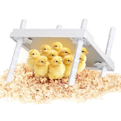 Updated 12"x12" Chick Heat Plate | Adjustable Height & Angle | 30W Lower Energy | Remote-Controlled Temp & Time | Dirt-Resistant Design | Keeps Over 20 Chicks Warm for Indoor Use