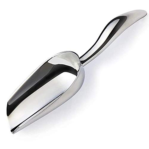 JBscoop Metal Ice Scoop Stainless Steel, Popcorn Scoop, 9.4 Inch Dog Food Scoop Popcorn for Party Wedding, Heavy Duty Dishwasher Safe - size: 12 oz