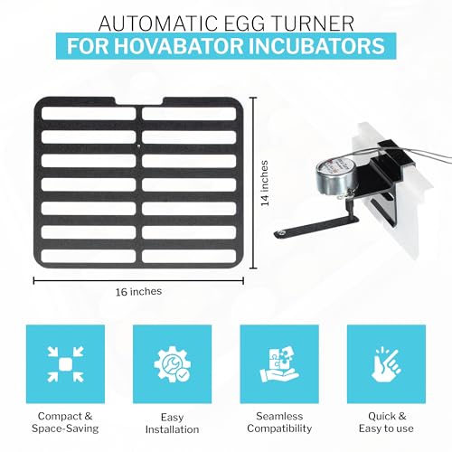 IncuTurn™ Automatic Egg Turner for HovaBator Incubators – Universal Egg Turner Tray for Chicken, Quail & Goose Eggs – Holds 42 Chicken 70 Quail 28 Goose Eggs (Turner Only)
