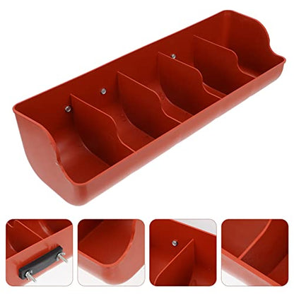 2pcs Pig Feed Trough Farm Sheep Water Bowls Plastic Fence Livestock Feeder Pig Feeder Animal Chicken Chicken Playpen Compartment Manger Porous Pp Tray - color: Brown 2pcs, size: 54x16cm
