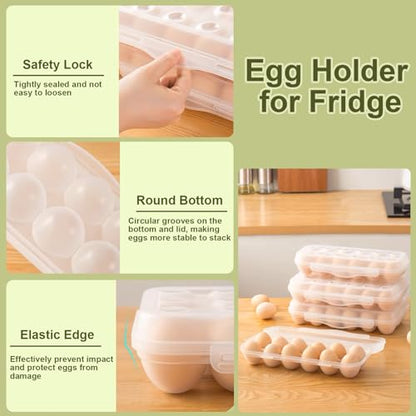 12 Grid Egg Container, 2 Packs Egg Holder Plastic Egg Storage Box Egg Organizer for Fridge Portable Egg Tray with Lid for Refrigerator Camping Hiking Outdoor Activities (12 Counts-2 Packs) - style: 12 Counts-2 Packs