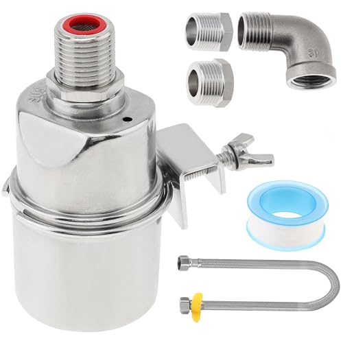 1/2 inch Float Valve, PNXKTXO Water Level Control Float Valve 1/2" to 3/4'' and 1/2'' to 1'' 304 Stainless Steel Fully Automatic Water Level Control Shut Off Valves Hose Connector - style: Style 3