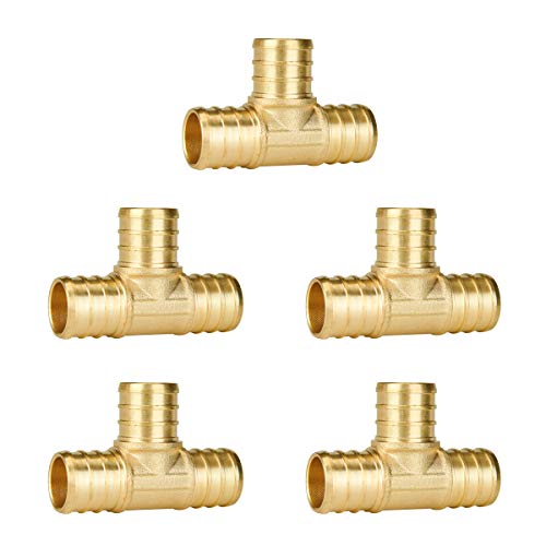 SUNGATOR 5-Pack 3/4" Pex Tee, 3/4" Inch Pex T Fittings - size: 3/4" Tee, 5 Pack