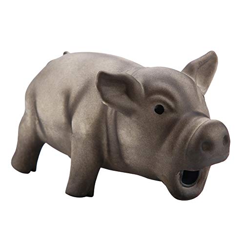 Zerodis Dog Chew Toy,Indestructible Dog Toothbrush Stick Squeaky Dog Toy Cute Pig Grunting Squeak Pet Chew Toys(Black)