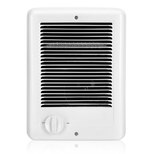 New Upgrade CSC152TW Electric Wall Heater - Fast & Efficient Heating with Built-in Thermostat, 1500W/240V, 5120 BTU, Complete Unit, White (240, Volts)