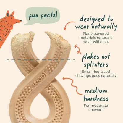WOOF HonestChew Dog Toy Infinity - Durable Dog Chews - Made with Plant-Based Ingredients - Splinter-Resistant - Great for German Shepherds and Pit Bulls - Large - size: Large