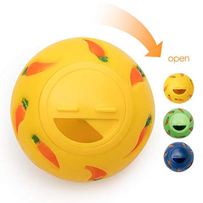 Niteangel Treat Ball, Snack Ballfor Guinea Pigs, Rabbits, Hedgehogs and Other Small Pets (Small, Yellow) - color: Yellow