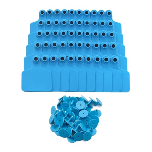Blank Ear Tags (100 Pieces) Cattle Ear Tags Livestock Identification Cards Suitable for Cattle, Horses, Pigs, Goats, and Sheep Blue - color: Blue