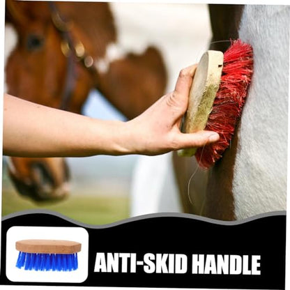 Balacoo Horse Grooming Brush with Hard Bristles Ergonomic Non Slip Handle for Cattle and Horses Body for Shedding Cleaning and Massaging Suitable and Multiple Livestock Care