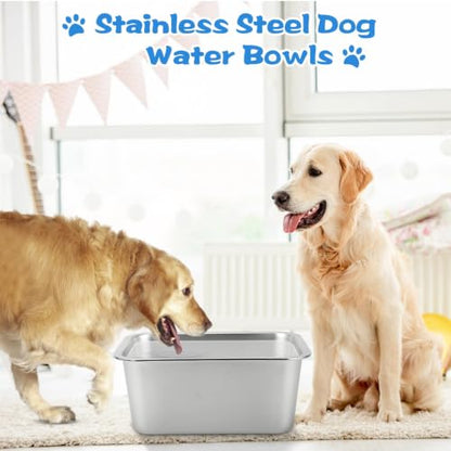 YUEPET 5 Gallons Stainless Steel Dog Water Bowls, Extra Large Metal Dog Food and Water Bowls Large Capacity Pet Water Bowls for Indoor and Outdoor Extra Large Dogs - size: 5 Gallons