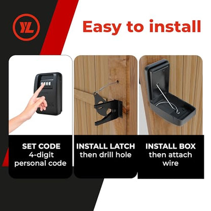 Gate Lock XLB – Secure Keyless Fence Lock and Latch with 2-Way Access – Strong Durable System for Theft Prevention and Home Security, Easy Installation on Wood or Vinyl Gates/Fences (XLB – 2-Pack) - style: XLB - Heavy duty (2 Pack)