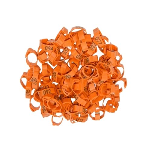 25pcs 100pcs Chicken and Duck Pigeon Leg Small Foot Ring Clasp Poultry Chick Goose Animal Identification Tool for Easy Flock Management(Poultry Orange 25pcs) - color: Poultry Orange 25pcs