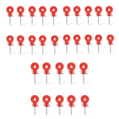 Electric Fencing Ring Insulators Electric Fence Trellis Insulation Nail Insulator for Livestock Breeding Pasture Trong Wire Connections(Red 30pcs) - color: Red 30pcs