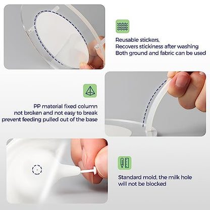 200ml Silicone Multi-Pet Milk Feeder with 4 Nipples(White) | Feeds 4 pets at once! Silicone, Stable base, Smooth milk flow. Leak-proof needles seal unused nipples. Includes syringe. - color: White, size: 200ml