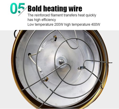 Poultry Heat Lamp for Chicks Puppies Piggy, 200-400W Heating Lamp Adjustable Thermostat, Winter Animal Heater, Energy Saving and Waterproof(Color:2PCS) - color: 2pcs