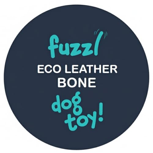 Fuzzl Large Leather Bone Dog Toy Natural and Tough Dog Toys - Long Lasting Chew Toys for Aggressive Chewers - Strong Dog Toy for Dogs and Puppy - style: Bone