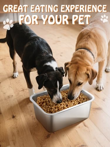 3 Gallons Extra Large Dog Bowls - Durable Food Grade Stainless Steel Dog Water and Food Bowl No Spilling, High Capacity for Large Breed Dogs Indoor Outdoor - size: 3 Gal