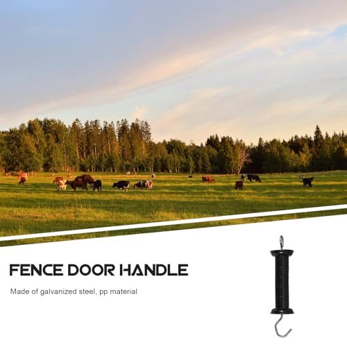Cabilock Electric Fence Gate Handle with Hot Wire Fence Grip Replacement for Outdoor Gate Black Plastic Tension Spring