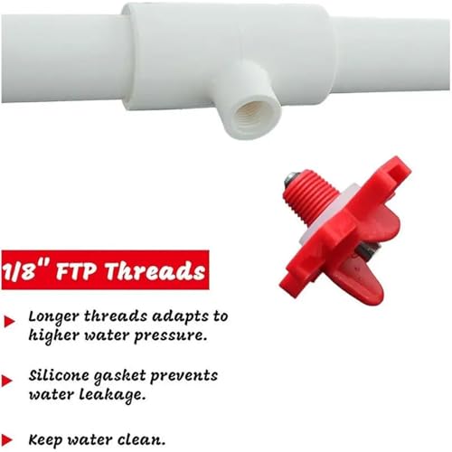 20pcs Chicken Water Cups for Poultry Automatic Poultry Water Feeding Cups Good Sealing Tee Fittings Poultry Waterer for Chickens Ducks