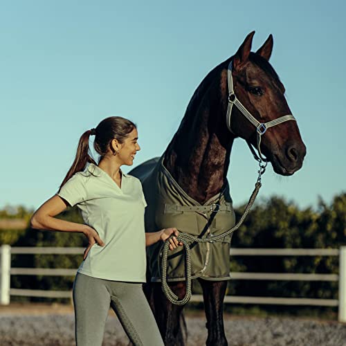 HORZE Munich Adjustable Horse Halter and 7' Lead Rope Set - Olivine Green - Horse - color: Olivine Green