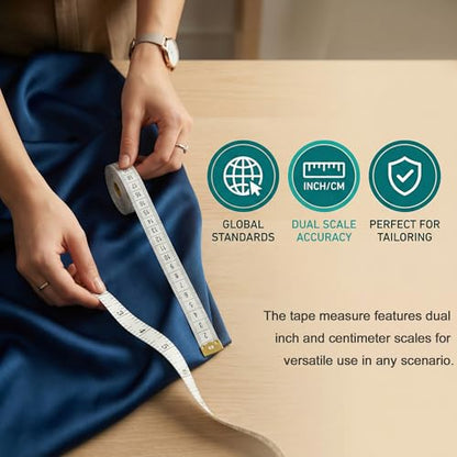 Soft Tape Measure for Body Measurements 3 Pack, 60 Inch Flexible Measuring Tape for Body – Dual Scale Inch/cm, Fabric Tape Measure for Sewing, Tailor, Seamstress, Clothing & Waist Measuring
