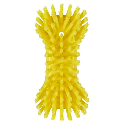 Vikan 38946 Extra Large Hand Brush, Multifunctional, Slip-Resistant Cleaning Tool, Extra Stiff Polypropylene & Polyester Bristle, 9.1", Yellow - color: Yellow