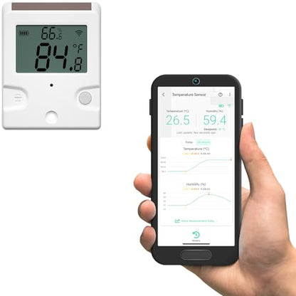 YoLink Outdoor Solar Thermometer Hygrometer, Long-Range with LCD Display, Solar-Powered, Weatherproof Monitoring for Greenhouse, Porch & Shed, Hub Required, YS8002