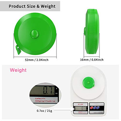 DiCUNO 60-Inch 1.5 Meter Soft and Retractable Tape Body Tailor Sewing Craft Cloth Dieting Measuring Tape (3 Pcs of Green with Soft Tape) - color: Green*3pcs