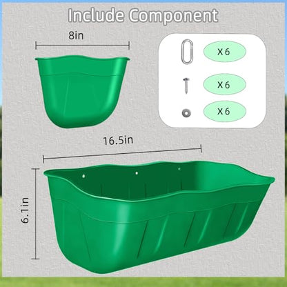 Hanging Goat Feeders,Chicken Feeder Waterer,Large Feed Trough 7.5 Quart 2 Pack,Hanging Fence Feed Trough for Poultry Livestock,Green - color: Green, size: 7.5 Quart (2 Pack)