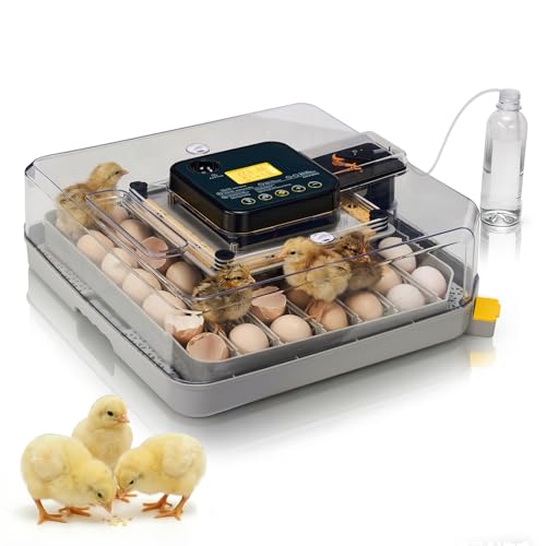 Winado Incubators for Hatching Eggs, 48 Egg Incubator with Automatic Egg Turning, Temperature & Humidity Control, Egg Candler, Automatic Water Filling and Day Counter for Eggs Hatching