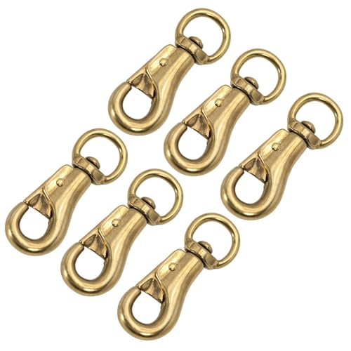 Jeffers Round Eye Bull Snap, Solid Brass Iron, 7/8" x 3-3/4" Heavy Duty Hardware Clip for Horse Tack, Halter, Bridle, Reins, Dog Leash, Rope, Chain, Strap, Keychain, Lanyard, Outdoor, DIY - 6 Pack - size: 3-3/4" - 6 Pack