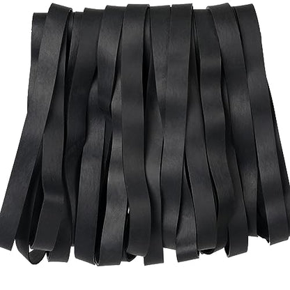 AIWOQI Rubber Bands Size#107 Heavy Duty Big Wide rubber band 30PCS Elastic Bands for Office Supply Trash Can File Folders Litter Box Rubber Bands (Black) - color: Black